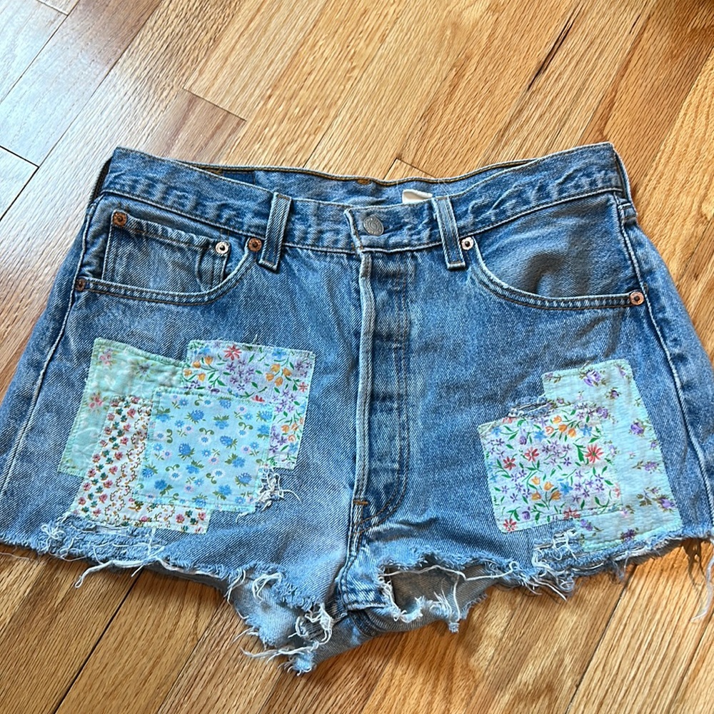 Levi’s patchwork Jean shorts